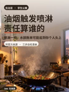 公寓厨房炒菜触发消防喷淋封面图｜Jane 在美国