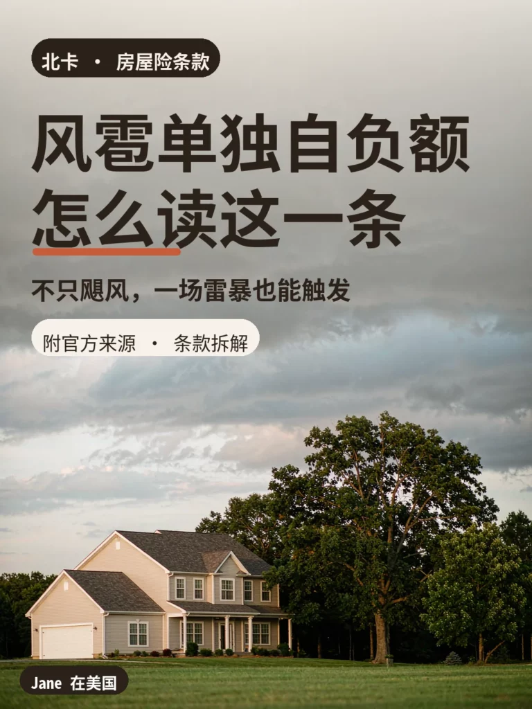 北卡郊区独栋住宅与风暴天空封面图｜Jane 在美国