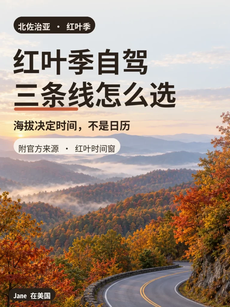 北佐治亚山区秋季红叶公路封面图｜Jane 在美国