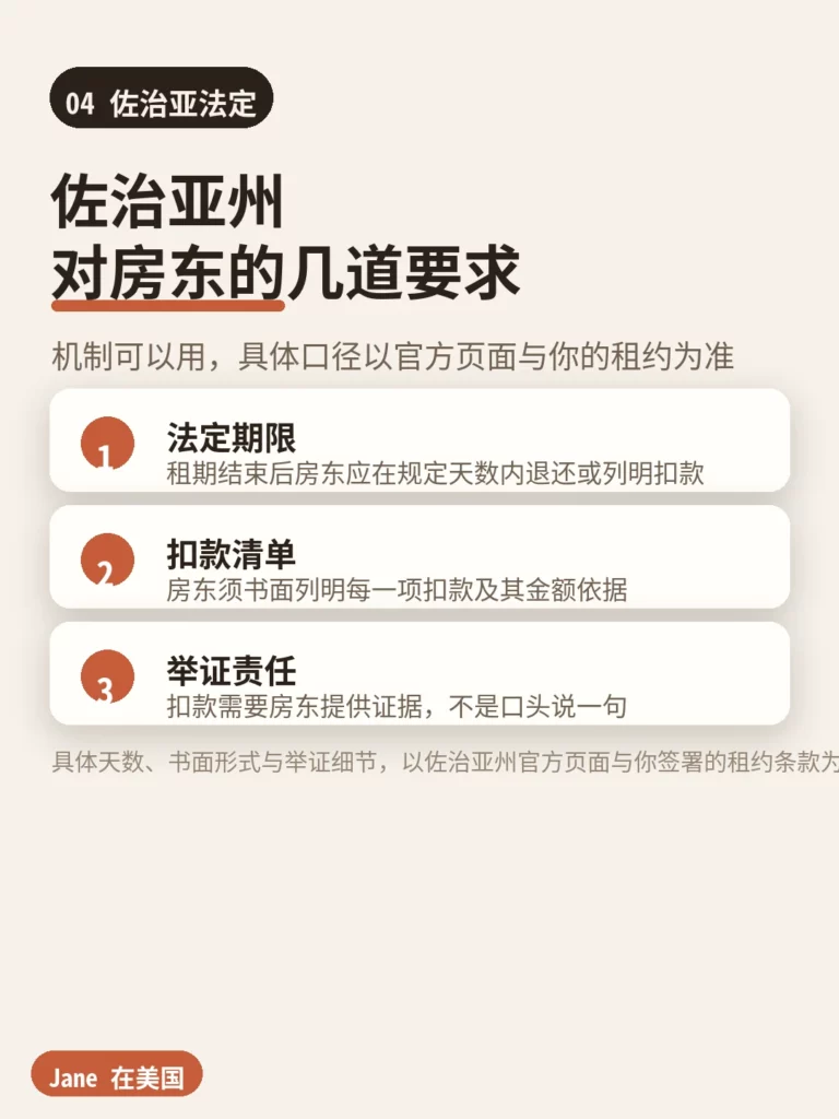 佐治亚州对房东的三道要求对照卡|Jane 在美国